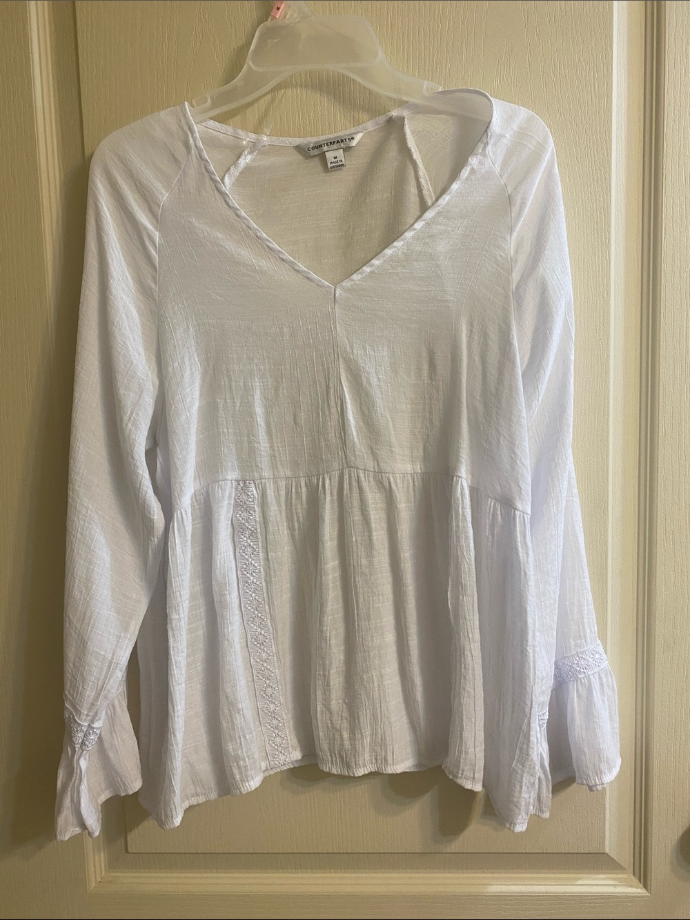 Counterparts White V-Neck Tunic Top
